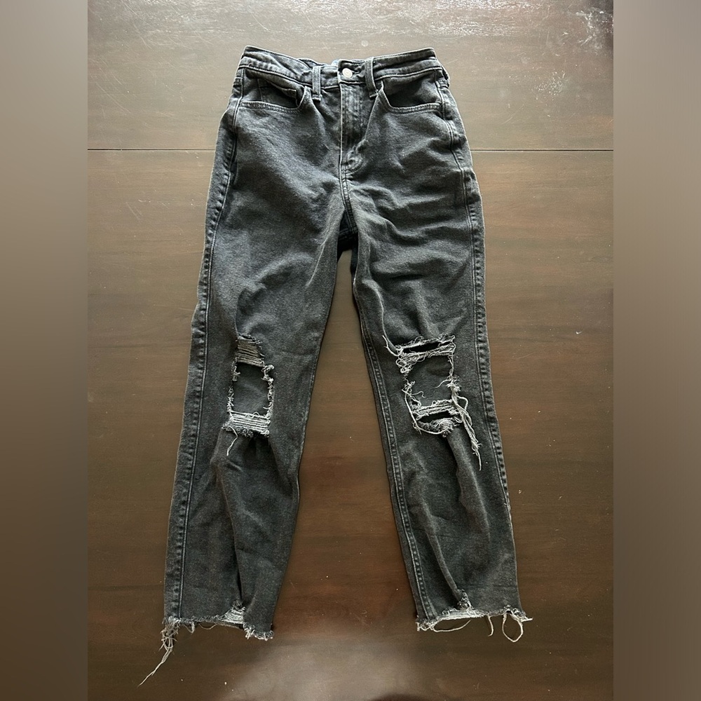 Holister black ultra high rise vintage straight jeans